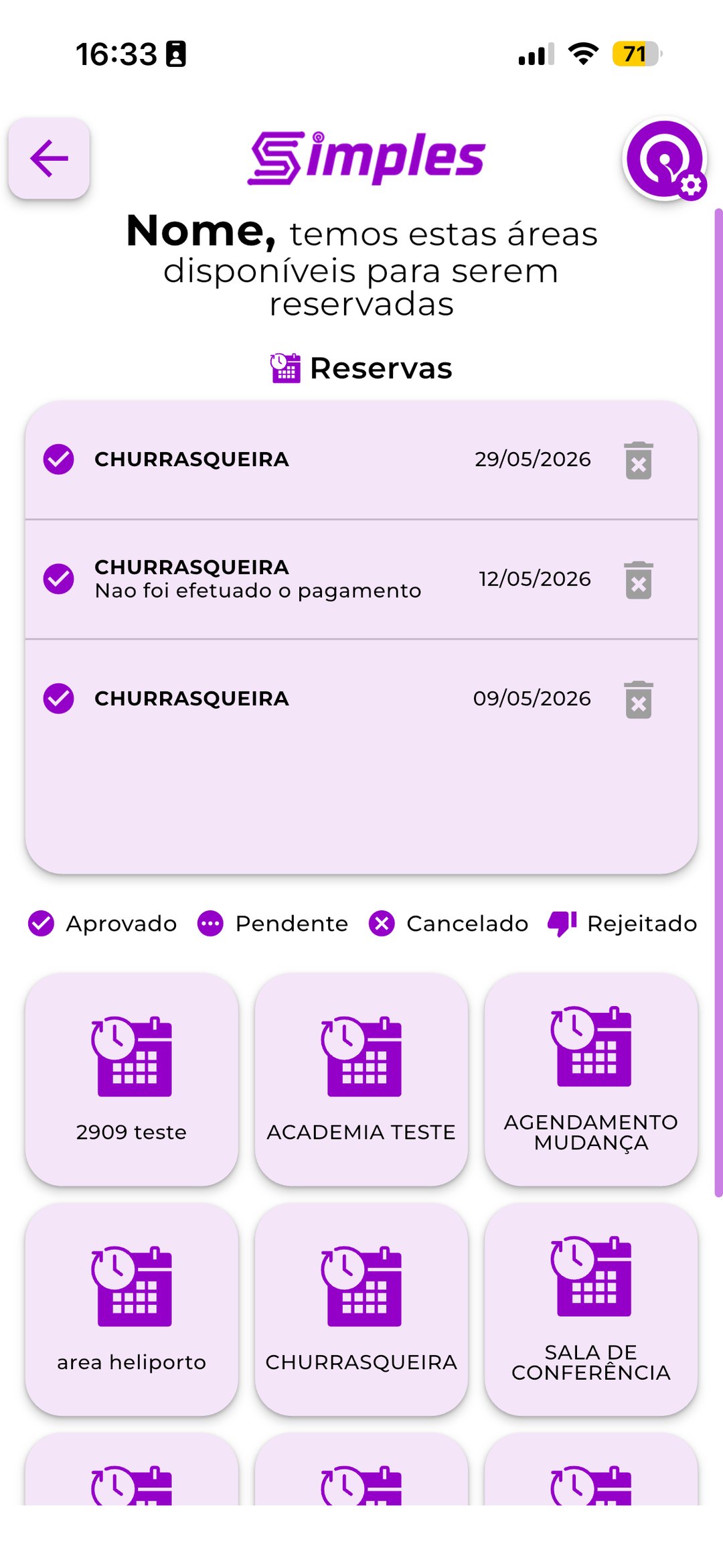 Ocorrências e solicitações no App Simples